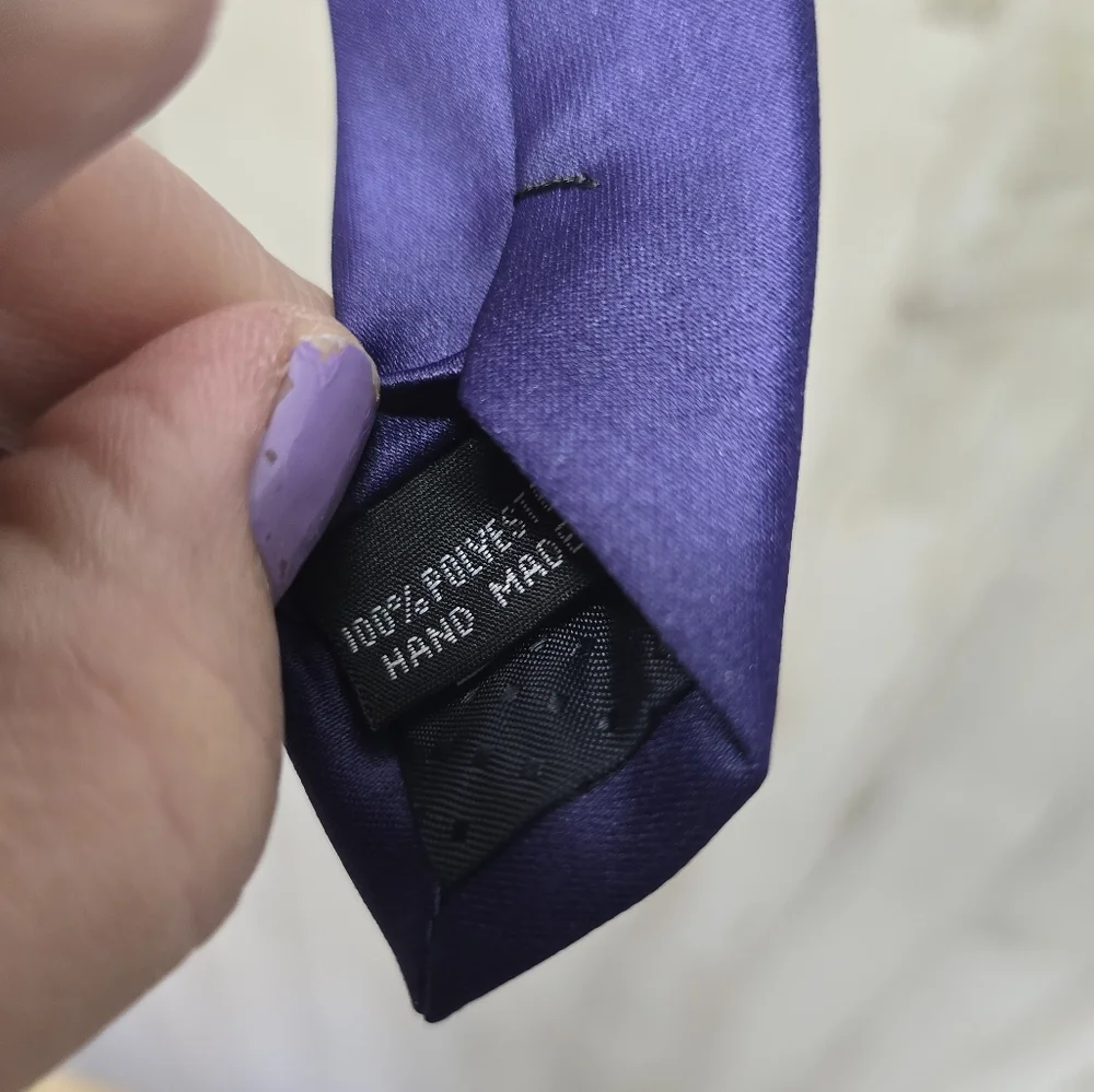 Fortino Landi Large Purple Tuxedo Suit Vest Tie Handkerchief Wedding Church Prom